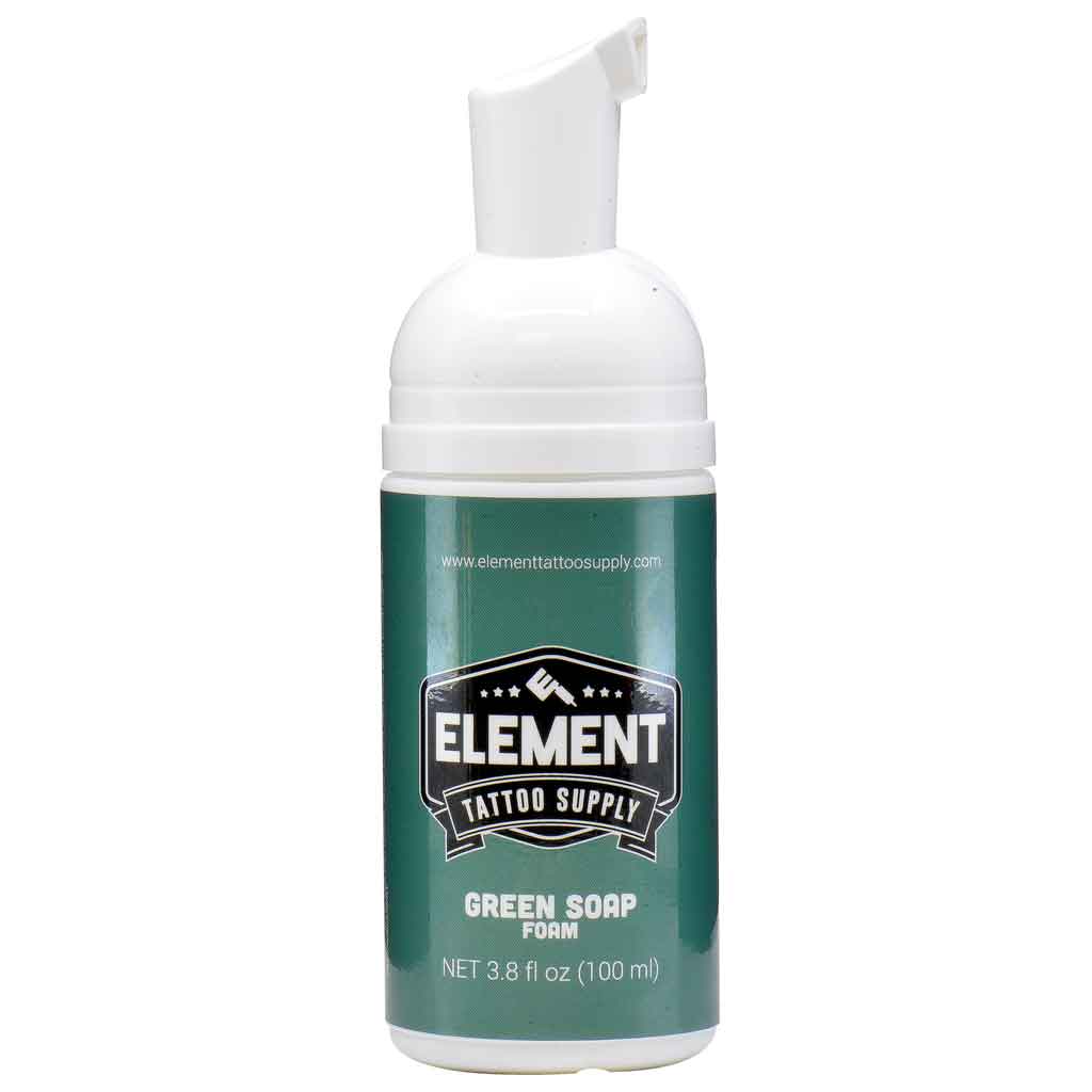 Green soap foam for tattooing by element tattoo supply use this to clean any of your tattoos during a tattoo