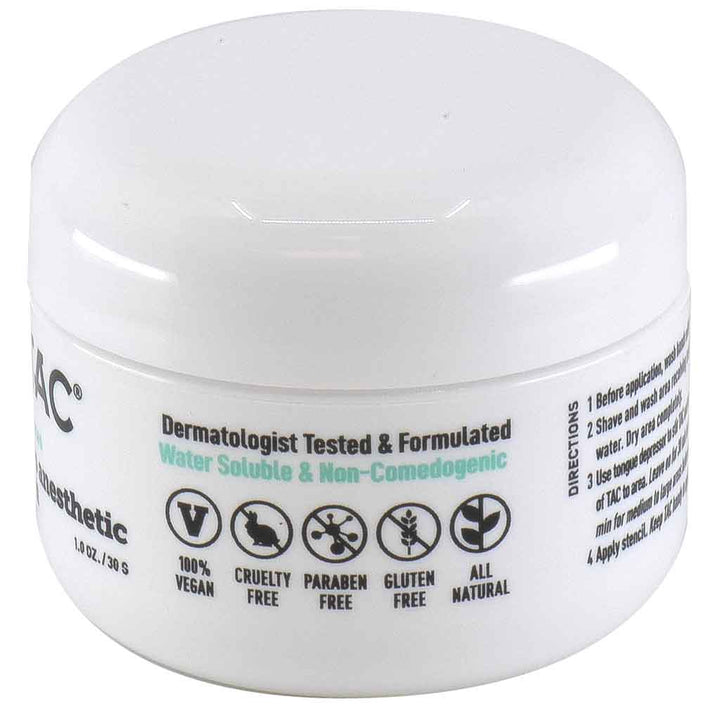 TAC Sciences Tattoo Anesthetic Numbing Cream - 1 oz Jar