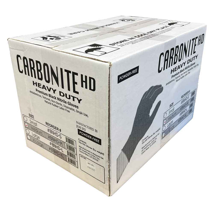 Carbonite HD Nitrile Gloves, 8 mil Poke-Protect Black