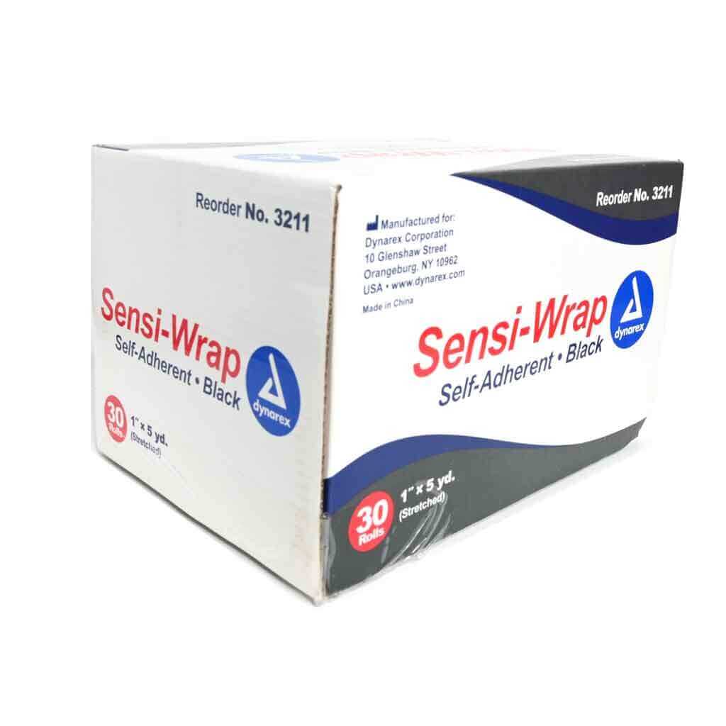 Sensi Wrap Cohesive Bandages, Black 1 in x 5 yds Dynarex